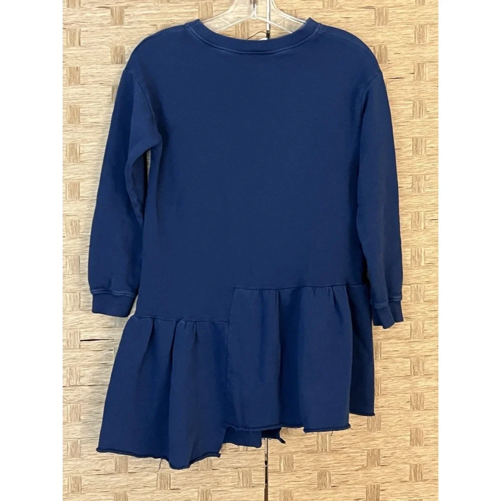 Zara Girl Collection Nova Art Exhibition Asymmetrical Dress Blue Sweatshirt Sz 9